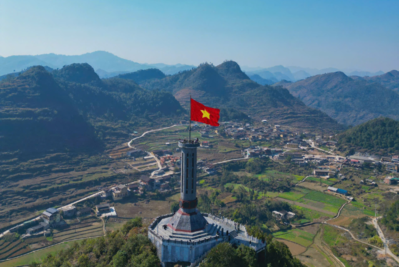 Lung Cu Flag Tower in Hagiangloop: Northernmost Point of Vietnam